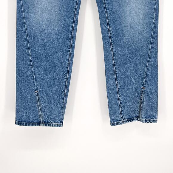 GOOD AMERICAN Good Boy Twisted Slit Jeans Women’s Size 18 Blue875 - Picture 4 of 7